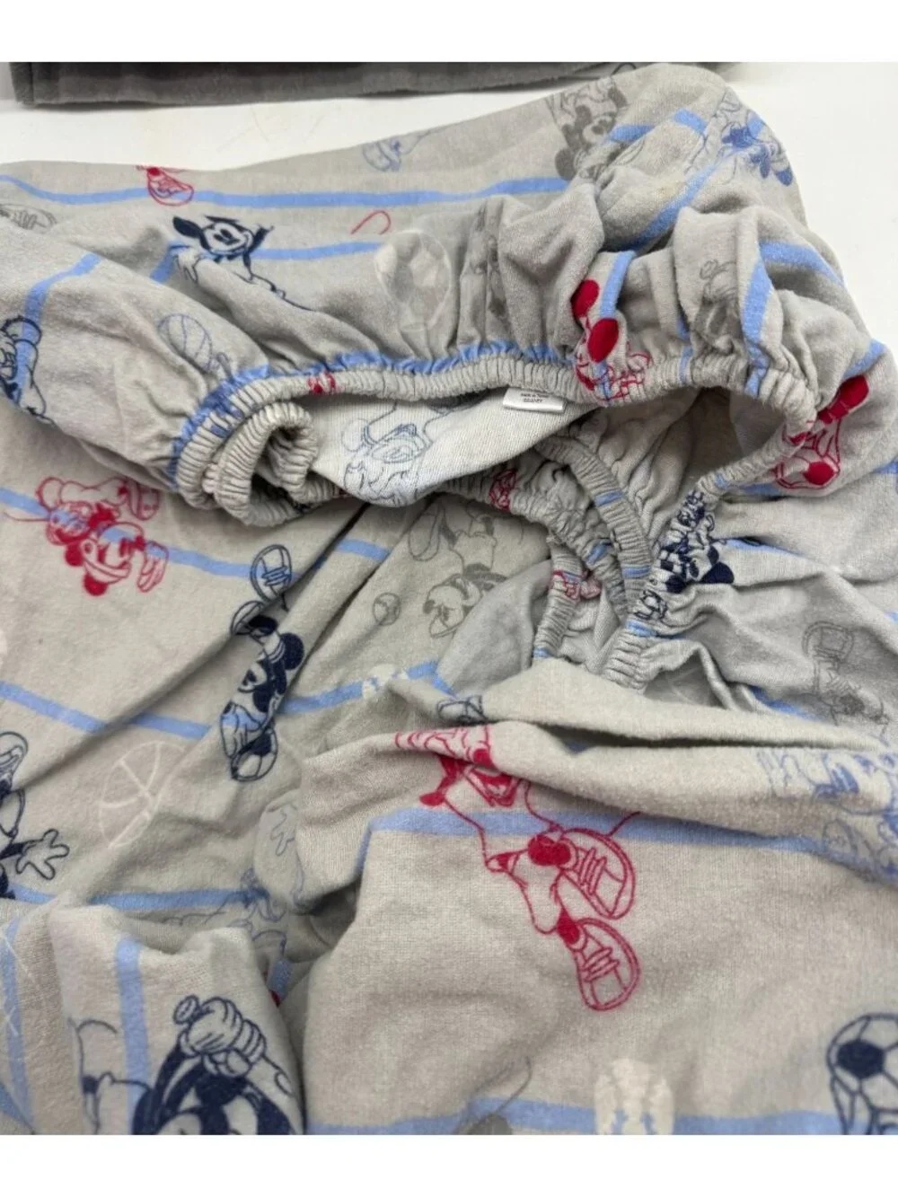 Disney Jumping Beans Bedsheet Flat & Fitted Sheet Set Twin Mickey Mouse Gray